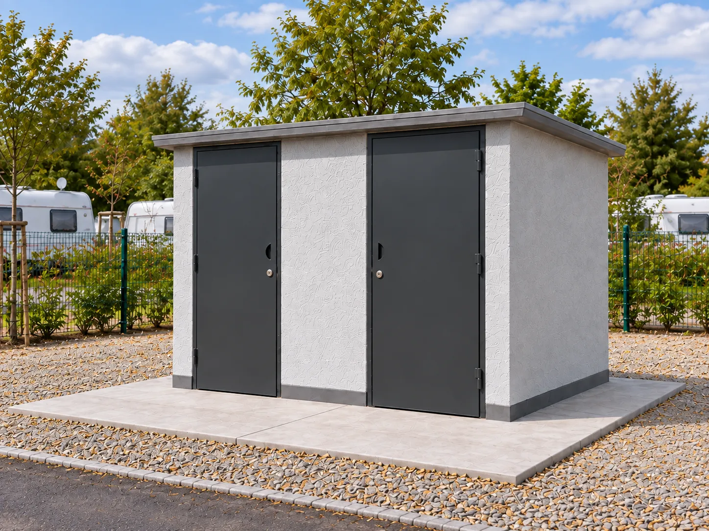 Sanitaire ensemble beige en gris
